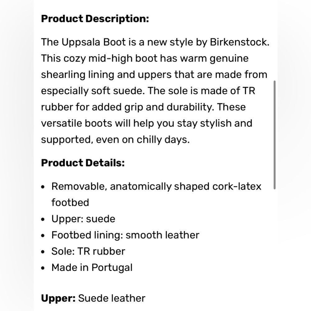 Birkenstock Upsalla Shearling Lined black Sherpa suede Boots 37 - Picture 4 of 15